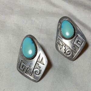 Silver and Turquoise post earrings
